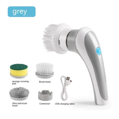 Cordless Electric Cleaning Scrubber Brush with 4 Interchangeable Brush Heads for Powerful, Versatile Cleaning on All Surfaces