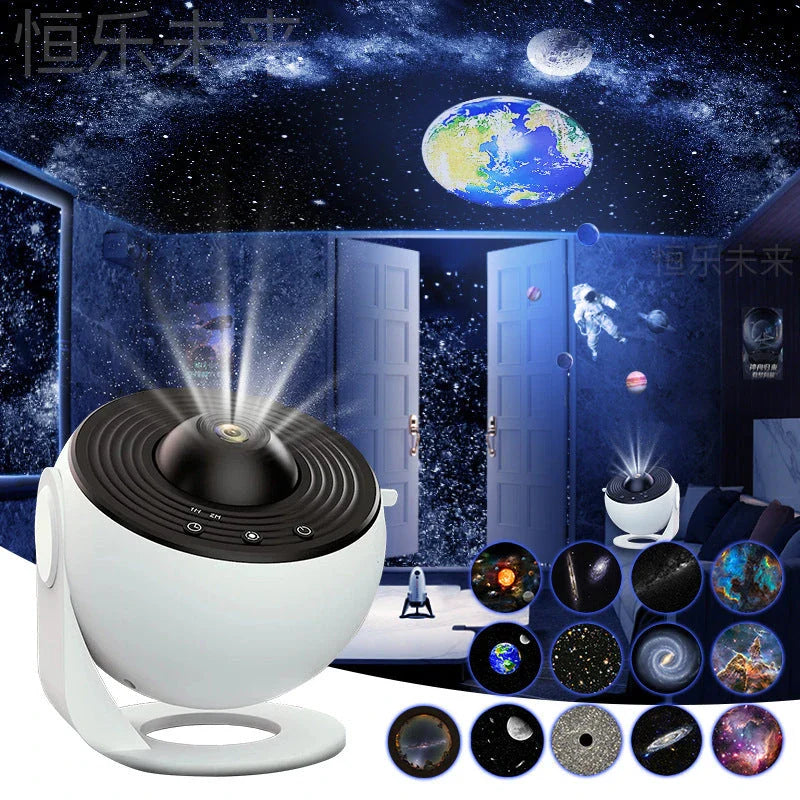 Galaxy Projector with 12 display scenarios, including solar system, galaxies, and nebulae, for a mesmerizing home decor experience