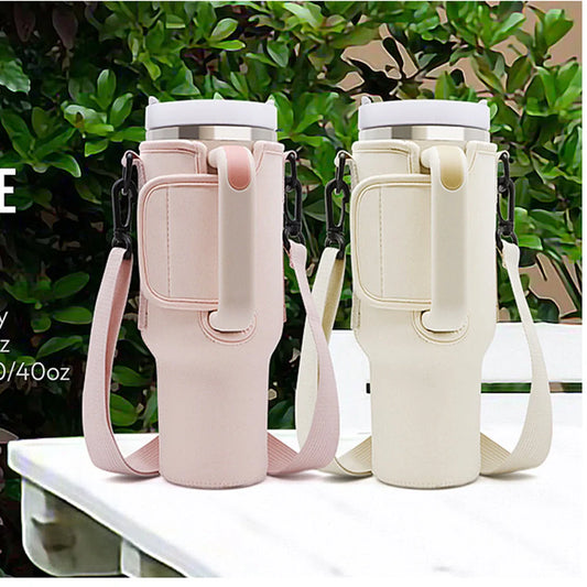 Handle mug ice cream cup cover in black, pink, or apricot