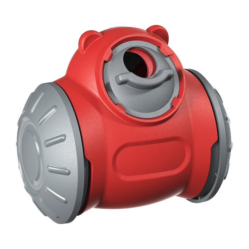 Interactive Dog Tumbler Toy in red, green, pink for small to medium pets