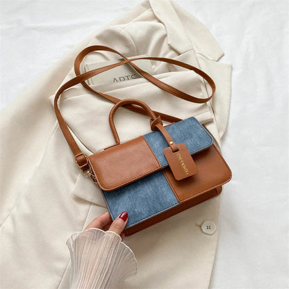 Street trend PU messenger bag with adjustable shoulder strap in black, white, brown, and coffee