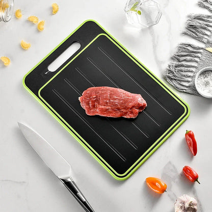 Versatile cutting board with dual-sided design, grinding teeth, and built-in whetstone for efficient chopping, grinding, and knife sharpening in the kitchen