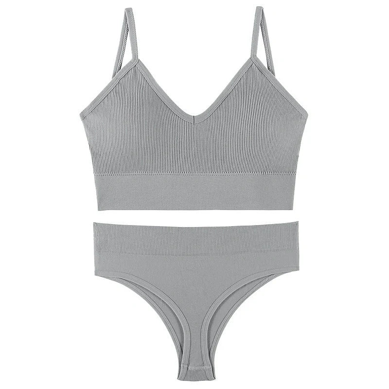 Wireless French triangle cup bra set for small chest push-up in various colours