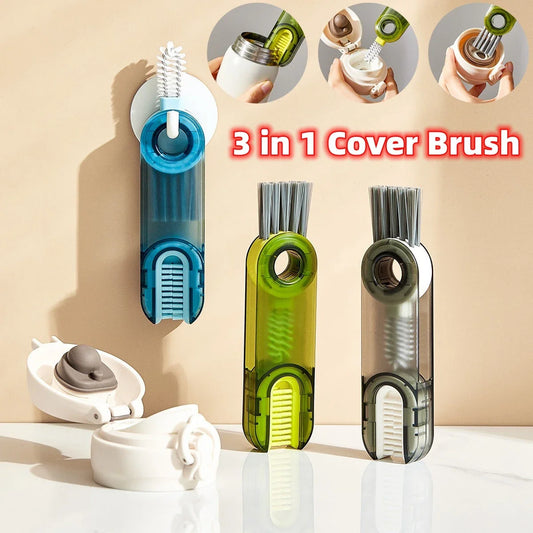 Versatile multi-purpose bottle cleaning brush set with spiral design for reaching into narrow crevices and tough-to-clean areas