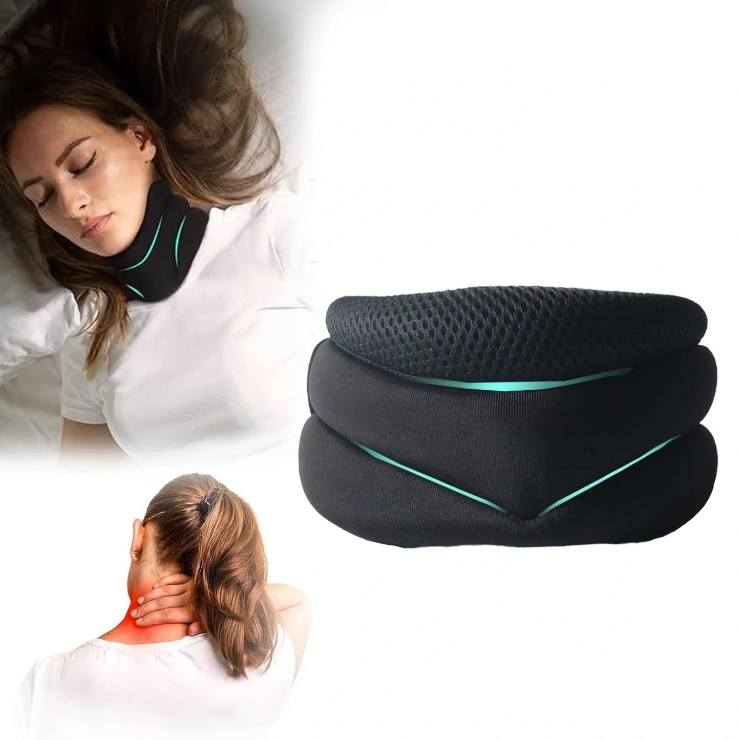 Adjustable foam cervical collar for neck pain relief and spinal support
