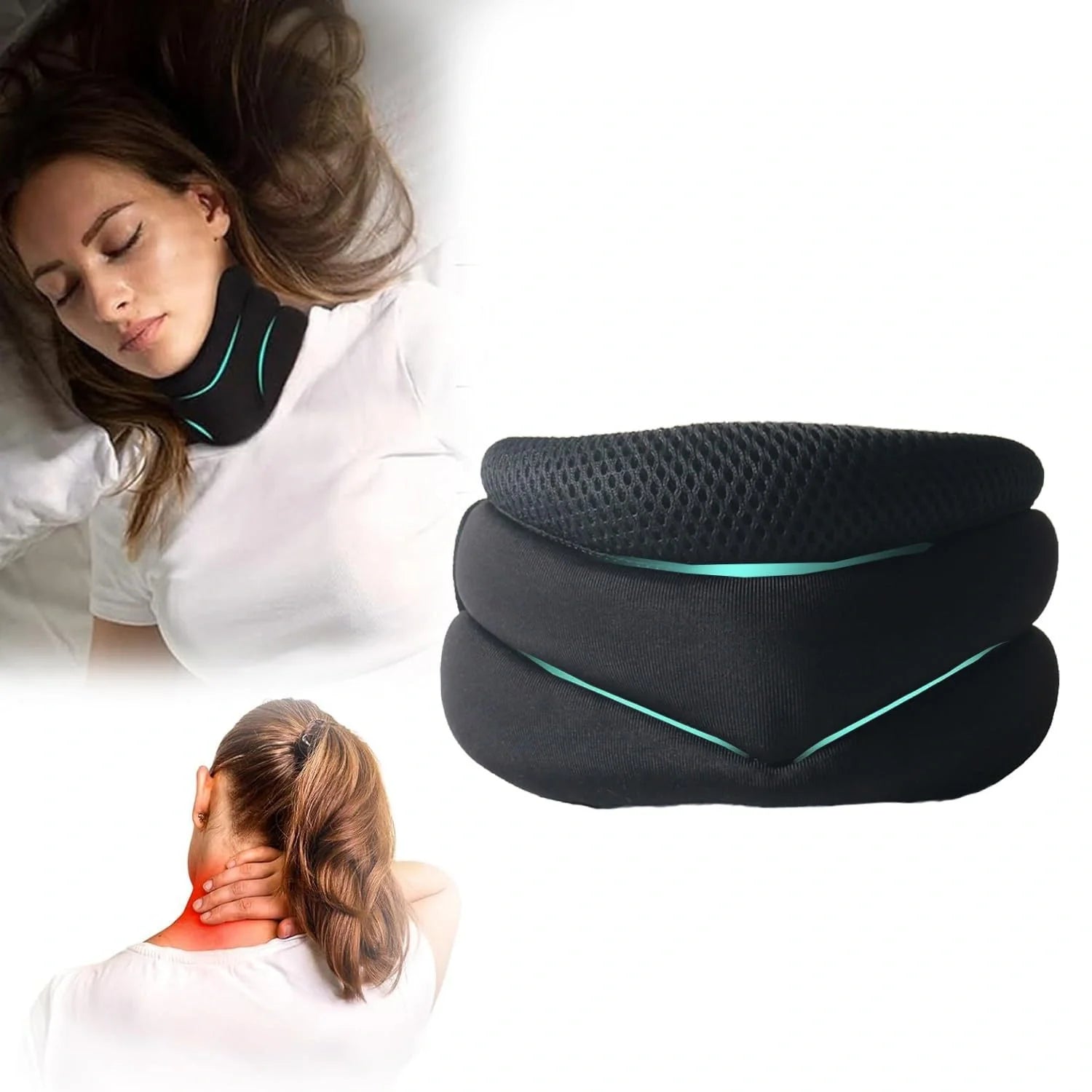 Adjustable foam cervical collar for neck pain relief and spinal support