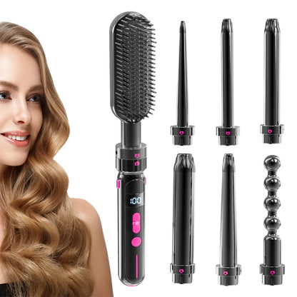 Ceramic thermal conductor curly hair sticks with black finish and wired AC power supply