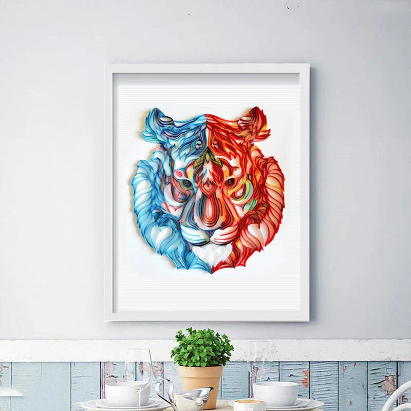 Elegant paper craft kits featuring a variety of designs like deer, tiger, wolf, fish, and more for home decor and gift-giving