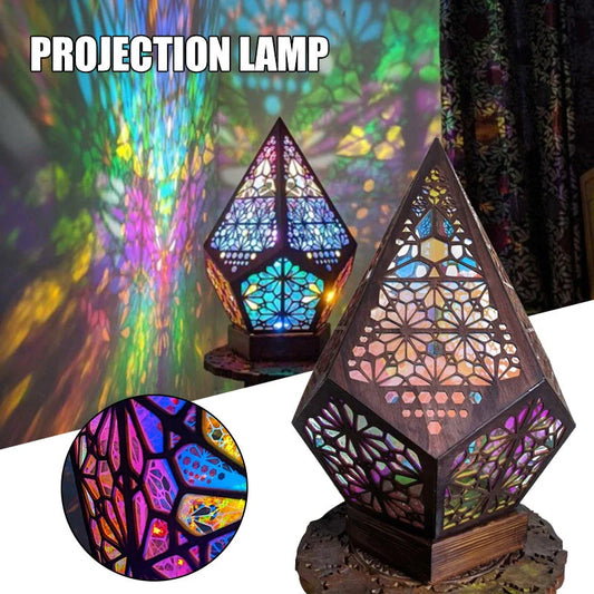 Bohemian Starry Sky Floor Lamp projecting stars on wall