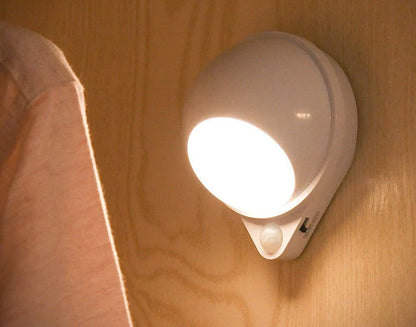 A versatile smart sensor lamp with a 360-degree rotating head and magnetic backing for easy installation on any iron surface.