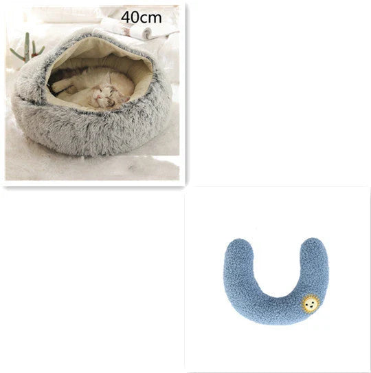 Cozy and comfortable 2-in-1 pet bed for cats and dogs, featuring plush, warm, and soft materials