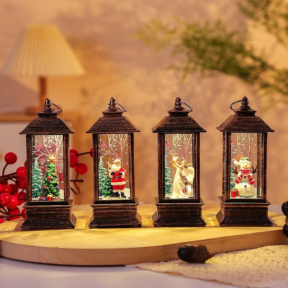 Santa Claus LED night light battery-powered hanging lantern for Christmas decoration