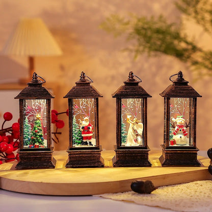 Santa Claus LED night light battery-powered hanging lantern for Christmas decoration
