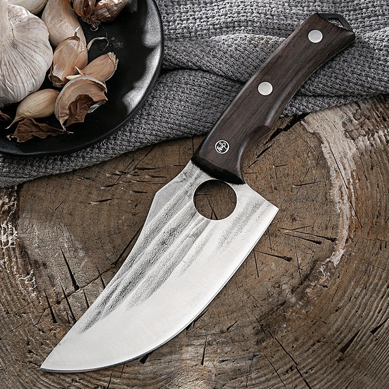 Stainless steel deboning kitchen knife with molybdenum vanadium blade