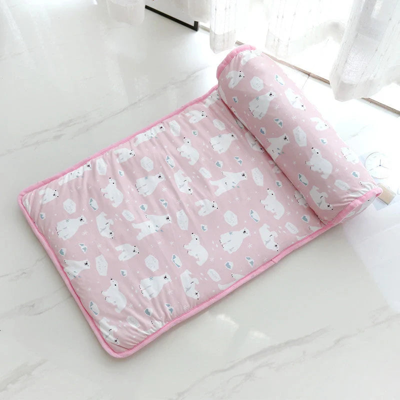 Summer Ice Silk Cool Pet Pad in various colours and sizes for pet cooling