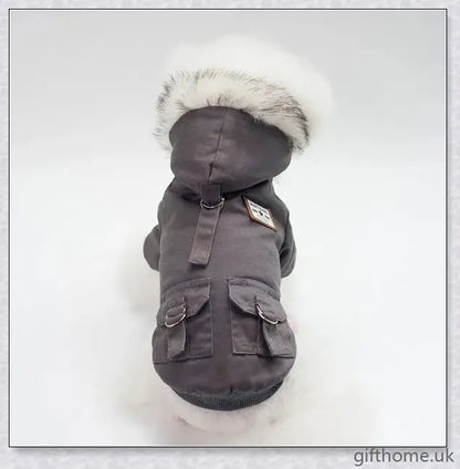 Cosy cotton and wool dog coat with hoodie design, perfect for keeping your furry friend warm in autumn and winter