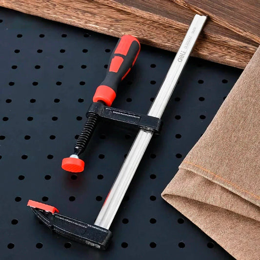 Heavy Duty F-Clamp Quick Grip Woodworking Metal Clamp for securing projects in the workshop