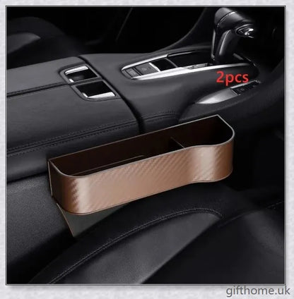 Premium car organiser with storage compartments for phone, wallet, keys, and other essentials