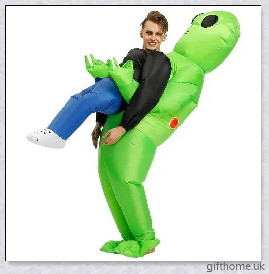 Eeky Halloween Inflatable Alien Costume for Adult and Kid Sizes, 100% Polyester Construction, Durable and Leak-Proof Design
