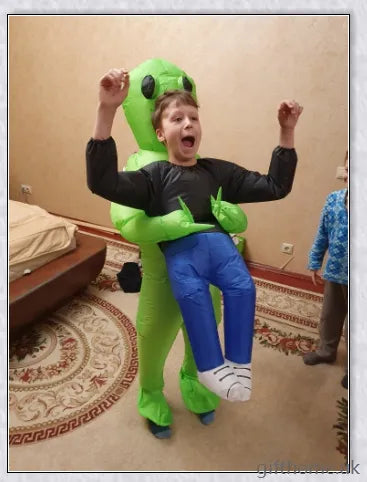 Eeky Halloween Inflatable Alien Costume for Adult and Kid Sizes, 100% Polyester Construction, Durable and Leak-Proof Design