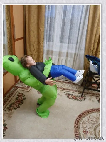 Eeky Halloween Inflatable Alien Costume for Adult and Kid Sizes, 100% Polyester Construction, Durable and Leak-Proof Design