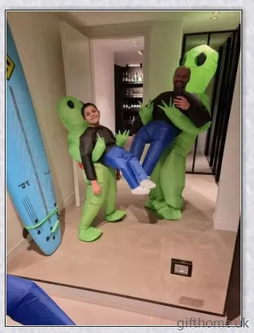 Eeky Halloween Inflatable Alien Costume for Adult and Kid Sizes, 100% Polyester Construction, Durable and Leak-Proof Design
