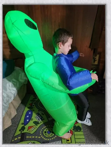 Eeky Halloween Inflatable Alien Costume for Adult and Kid Sizes, 100% Polyester Construction, Durable and Leak-Proof Design