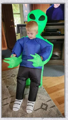 Eeky Halloween Inflatable Alien Costume for Adult and Kid Sizes, 100% Polyester Construction, Durable and Leak-Proof Design