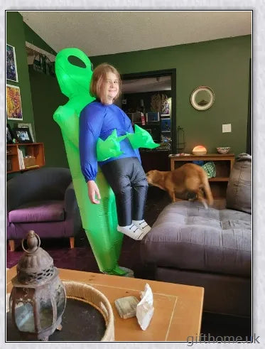 Eeky Halloween Inflatable Alien Costume for Adult and Kid Sizes, 100% Polyester Construction, Durable and Leak-Proof Design