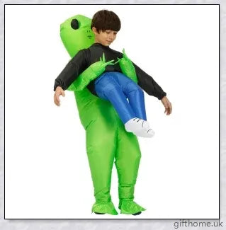 Eeky Halloween Inflatable Alien Costume for Adult and Kid Sizes, 100% Polyester Construction, Durable and Leak-Proof Design