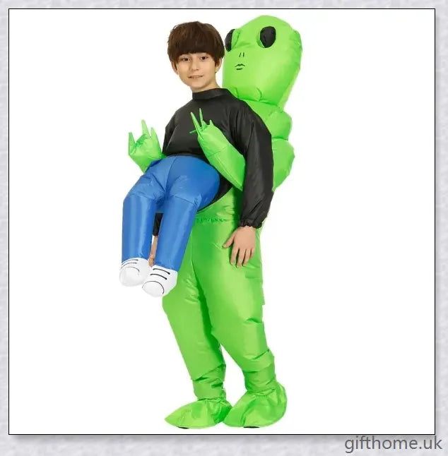 Eeky Halloween Inflatable Alien Costume for Adult and Kid Sizes, 100% Polyester Construction, Durable and Leak-Proof Design