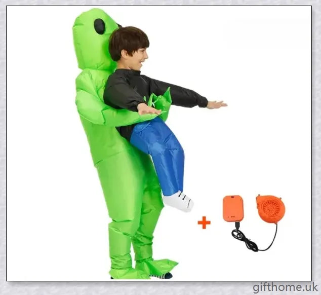 Eeky Halloween Inflatable Alien Costume for Adult and Kid Sizes, 100% Polyester Construction, Durable and Leak-Proof Design