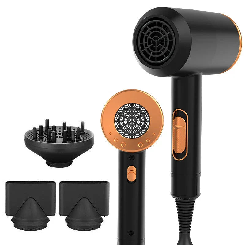 High-speed negative ion hair dryer with diffuser attachment for fast, frizz-free drying and salon-quality styling at home