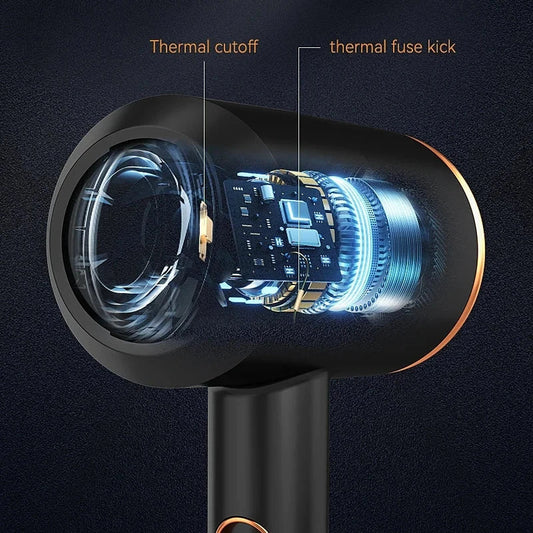 High-speed negative ion hair dryer with diffuser attachment for fast, frizz-free drying and salon-quality styling at home