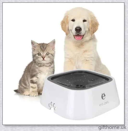Premium 1.5L pet water bowl with anti-overflow design and slow water intake for a clean, hassle-free drinking experience