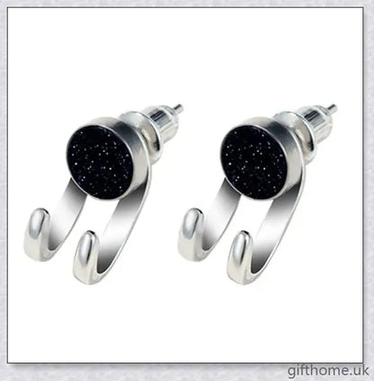 Pair of 925 Sterling Silver Earrings featuring a range of stylish designs, including black agate and blue sandstone, suitable for men and women