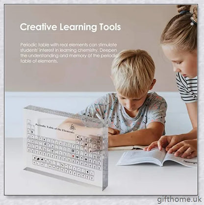 Acrylic Periodic Table Display showcasing 83 real elements in a captivating and educational scientific display