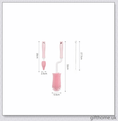 Premium baby bottle cleaning brush with soft, flexible bristles and ergonomic handle design
