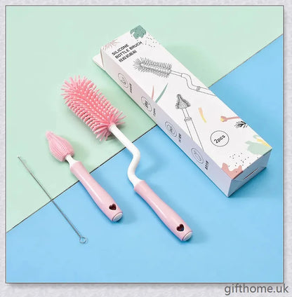 Premium baby bottle cleaning brush with soft, flexible bristles and ergonomic handle design