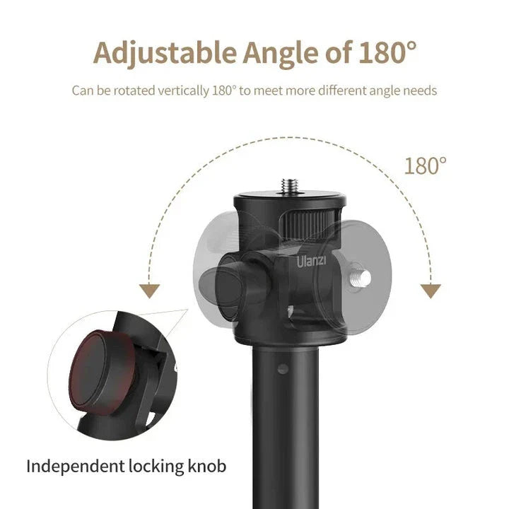 Professional Extendable Tripod for DSLR and Mirrorless Cameras with Adjustable Height and Universal 1/4'' Screw Mount