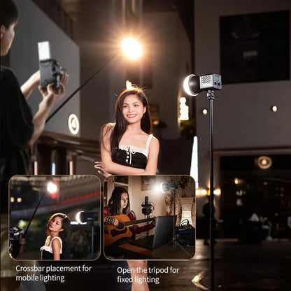 Professional Extendable Tripod for DSLR and Mirrorless Cameras with Adjustable Height and Universal 1/4'' Screw Mount