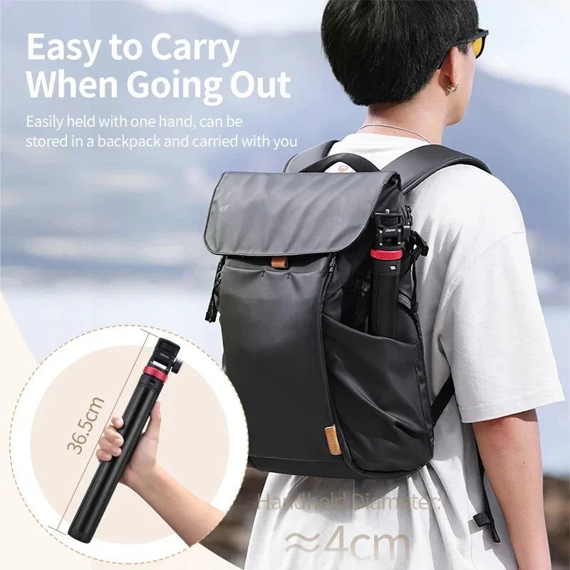 Professional Extendable Tripod for DSLR and Mirrorless Cameras with Adjustable Height and Universal 1/4'' Screw Mount