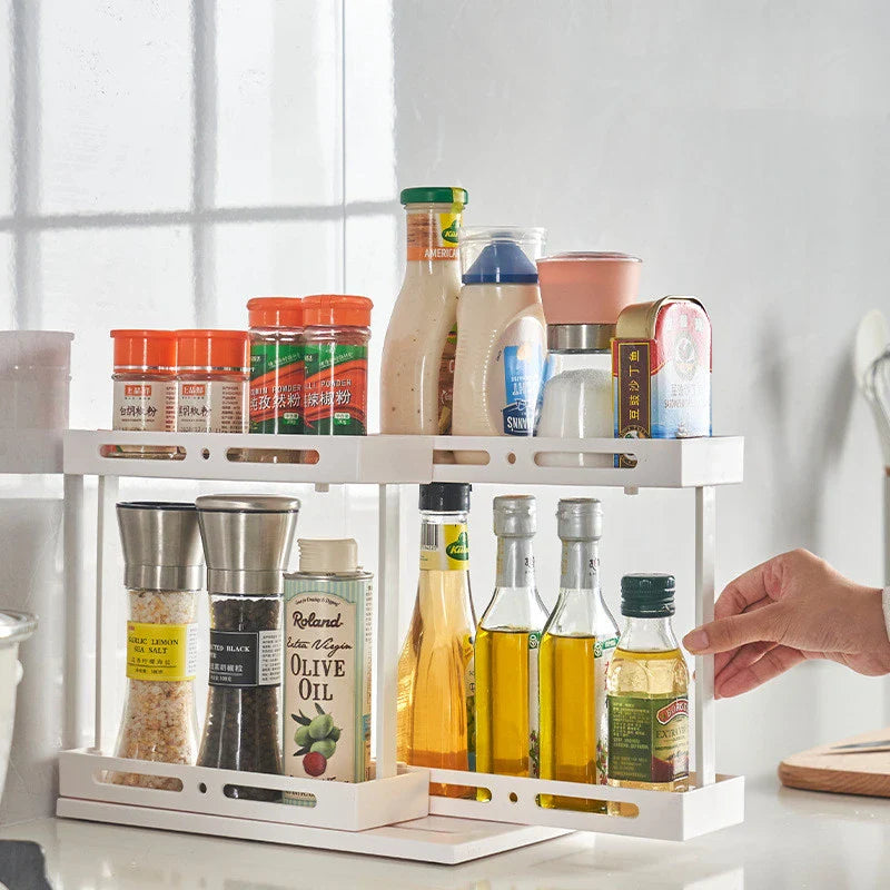 Trendha kitchen spice rack with pull-out drawer for under-sink storage