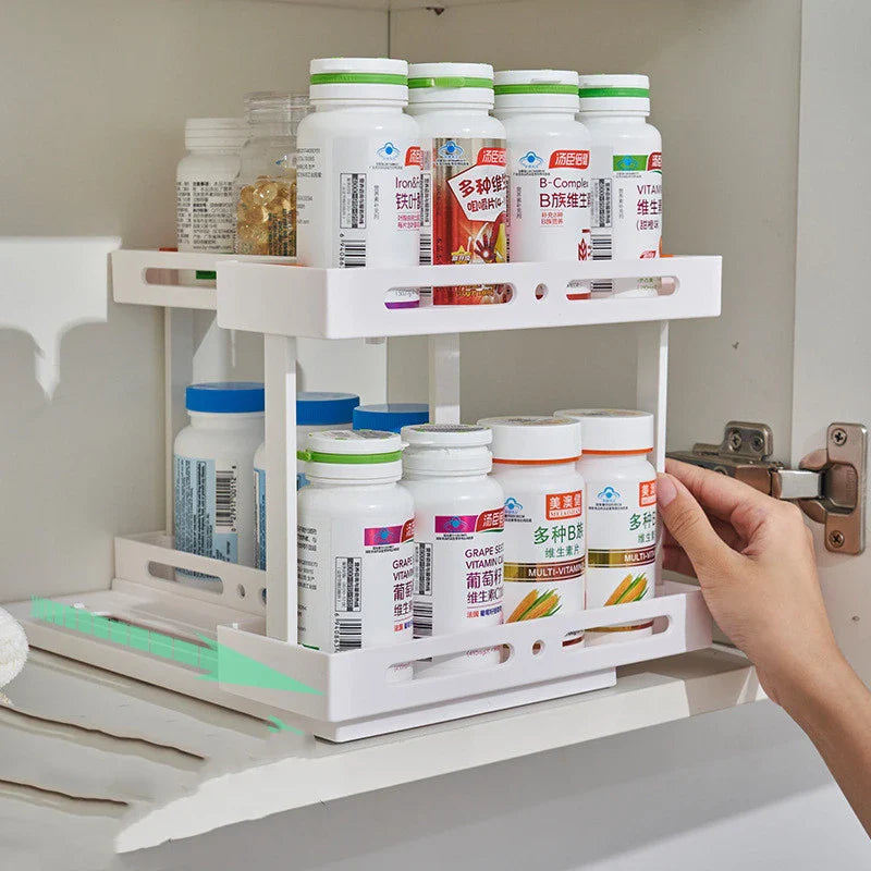 Trendha kitchen spice rack with pull-out drawer for under-sink storage