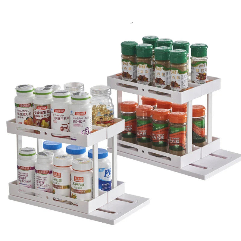 Trendha kitchen spice rack with pull-out drawer for under-sink storage