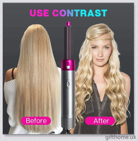 5 in 1 Multifunctional Airwrap Hair Styling Tool by Urban Wings - Create voluminous, salon-quality curls and waves with this advanced, damage-free styling device.
