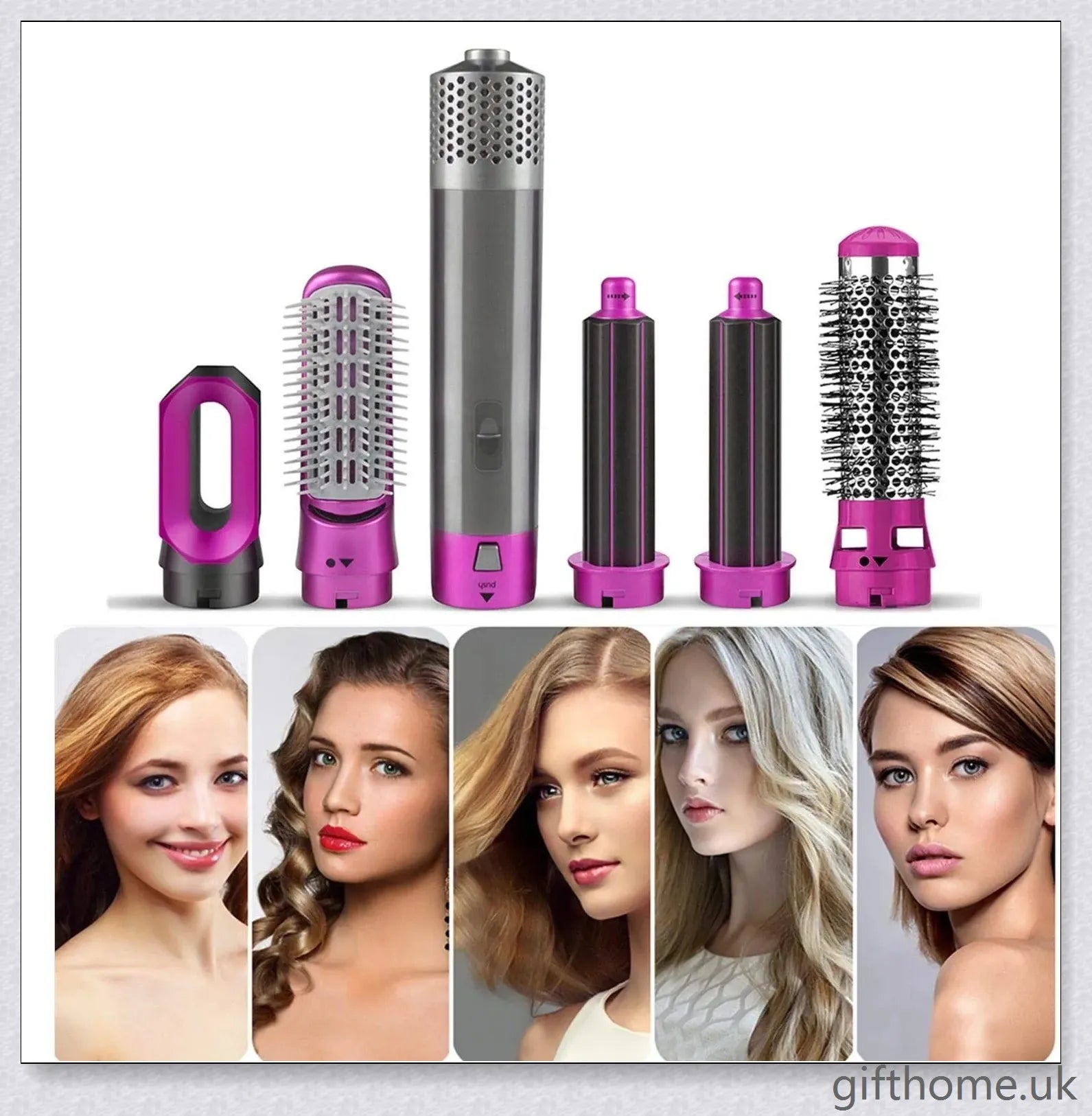5 in 1 Multifunctional Airwrap Hair Styling Tool by Urban Wings - Create voluminous, salon-quality curls and waves with this advanced, damage-free styling device.