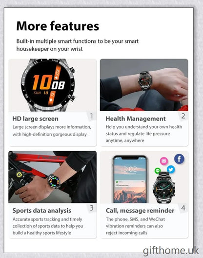 Elegant and durable Full Circle Touch Screen Steel Band Luxury Bluetooth Smart Watch with advanced features for the UK market