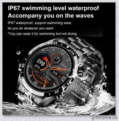 Elegant and durable Full Circle Touch Screen Steel Band Luxury Bluetooth Smart Watch with advanced features for the UK market