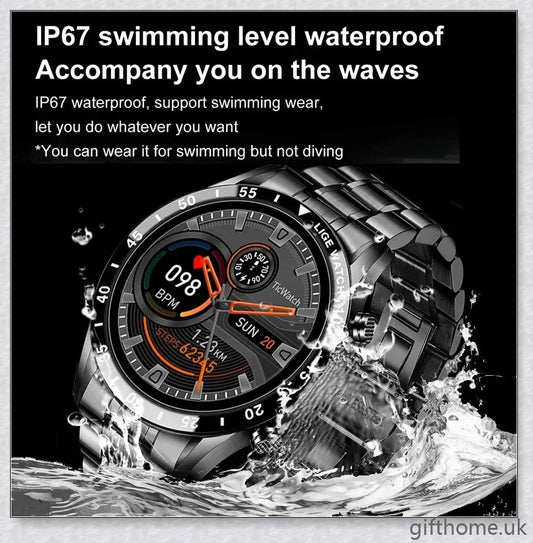 Elegant and durable Full Circle Touch Screen Steel Band Luxury Bluetooth Smart Watch with advanced features for the UK market